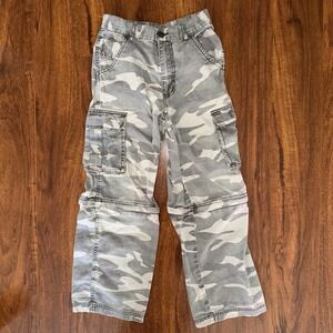 FUBU The Collection Youth Boys 10 Camo Cargo Convertible Pants Zip Off Legs Y2K